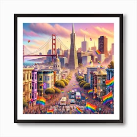 Rainbow City Art Print