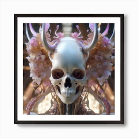 Skeleton With Flowers Art Print