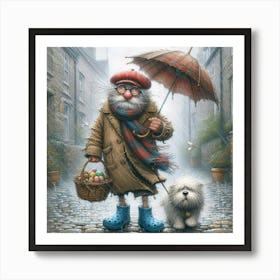 Old Man With Umbrella 1 Art Print