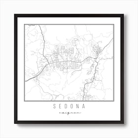 Sedona Arizona Street Map Art Print