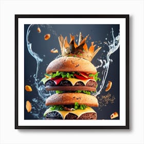 Hamburger Royal And Vegetables 5 Art Print