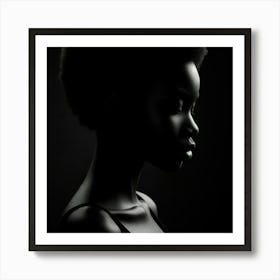 Portrait Of African Woman In Silhouette Art Print