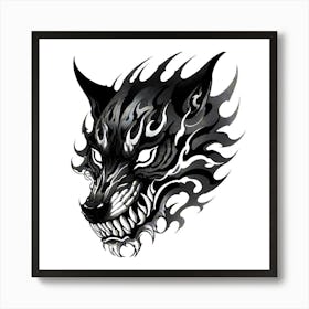 Wolf Head Tattoo 7 Art Print