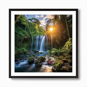 Waterfall In The Jungle Art Print