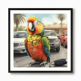 Parrot In The Parking Lot Art Print