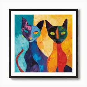 Kisha2849 Burmese Cats Colorful Picasso Style No Negative Space 10e9fa6f 3bc5 4218 864d 00e444c78be7 Art Print