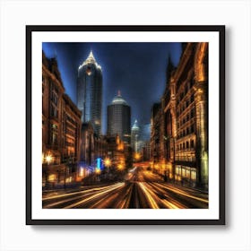 Shanghai City At Night Art Print