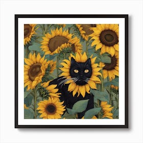 van goth sunflowers Art Print