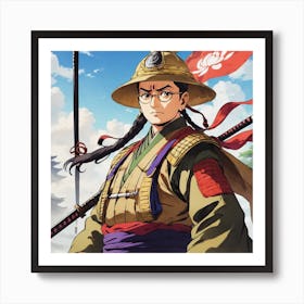 Netaji Subhash Chandra Bose as a Samurai Art Print