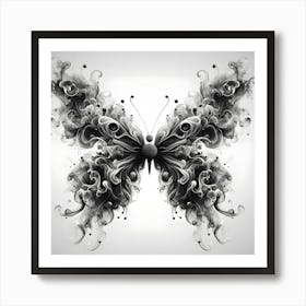 Black And White Butterfly Art Print