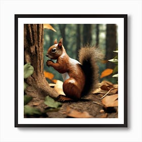 Squirrel In The Woods 10 Art Print