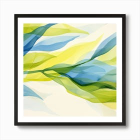 Blue And Green Leaves Art Print