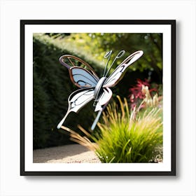 Butterfly Garden Sculpture Affiche