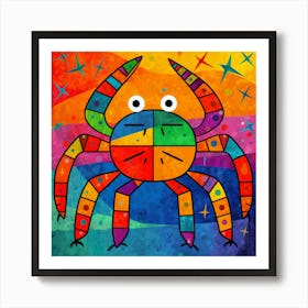 Crab By Person 2 Art Print