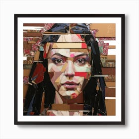 Collaged Portrait Of A Woman Art Print