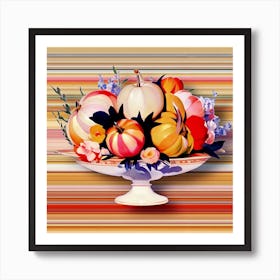 Pumpkins In A Bowl Art Print