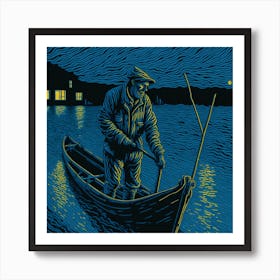 Man In A Boat Art Print