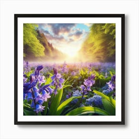 Bluebells In The Forest Art Print