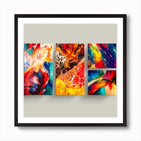 Abstract Set, Free Spirit: Vibrant Psychedelic Background Delight Art Print