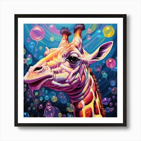 Bubble Giraffe Art Print