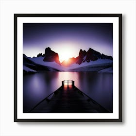 Sunset In The Mountains Art Print