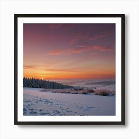 Sunset In Winter Art Print