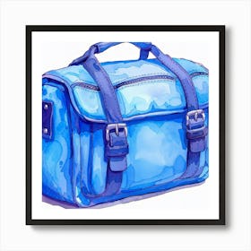 Blue Watercolor Bag Art Print