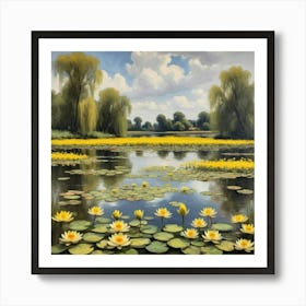 Water Lillies On A Lake 1 Art Print