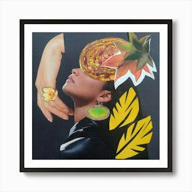 Modern Art, Goddess Of Nature Collage Art Print