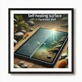 A High Tech Smart Tablet Showcasing A Self Healing Art Print