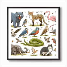 Wild Animals Set Art Print