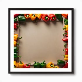 Colorful Peppers Frame 3 Art Print