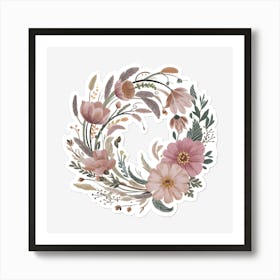 Floral Wreath 17 Art Print