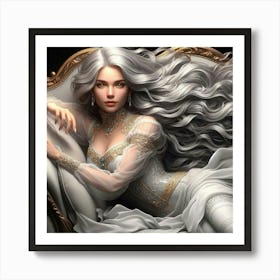 Young Woman With Long Hair Art Print