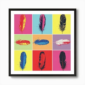 Feathers Pop Art 4 Art Print