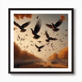 Birds In Flight 12 Poster