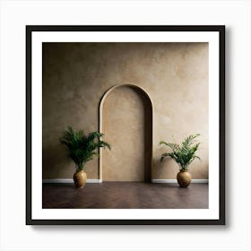 Empty Room With Arched Door Art Print