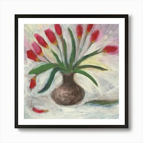 Tulips In A Vase Art Print