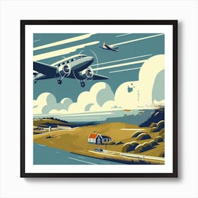 Lulsgate Bristol Airport, Vintage Art Print