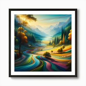 Colorful Landscape Painting 1 Art Print
