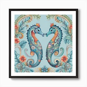 Seahorses Art Print