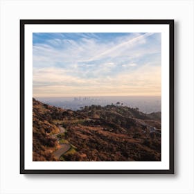 Griffith Observatory And The La Skyline Square Art Print