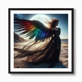 Angel With Rainbow Wings 2 Art Print
