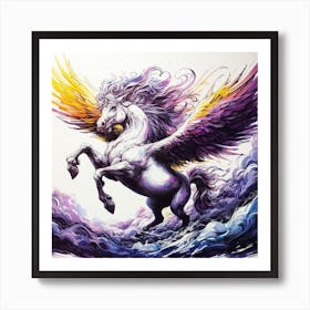 Unicorn Painting, Pegasus Art Print