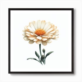 Flower of African marigold 3 Art Print