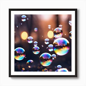 Bubbles In The Air 9 Art Print