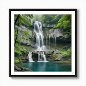 Waterfall In The Forest 2 Art Print