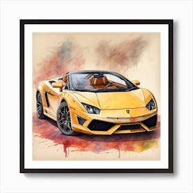 Lamborghini Yellow Art Print