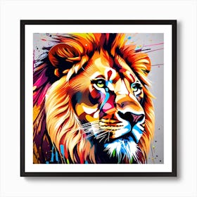 Colorful Lion Art Print