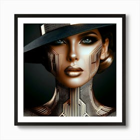 Woman In A Hat 3 Art Print